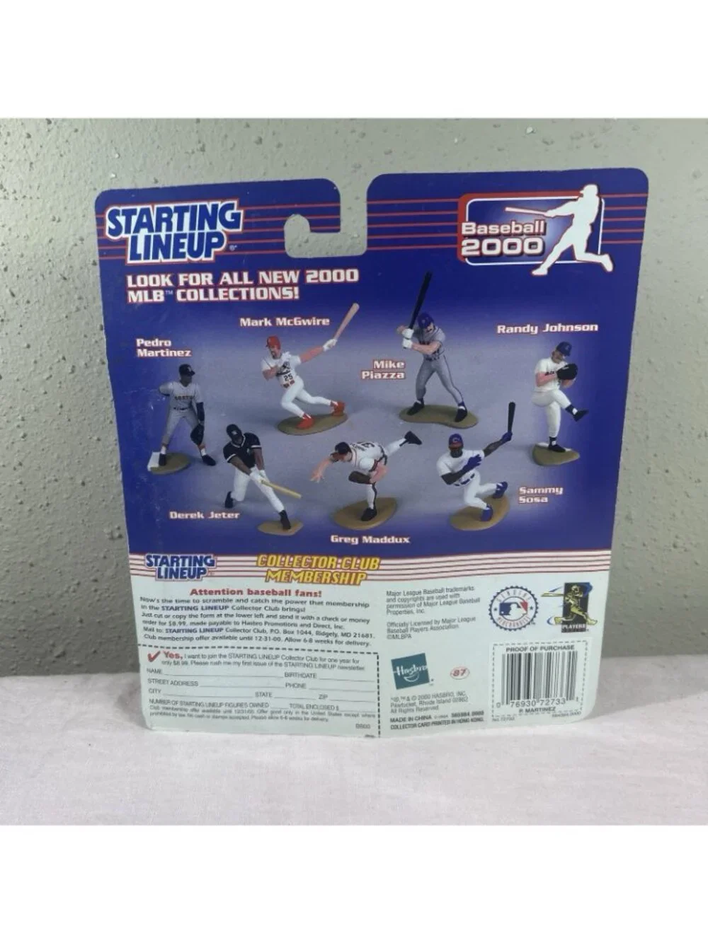 2000 Starting Lineup Pedro Martinez Boston Red Sox SLU Figure Baseball Card Vtg
